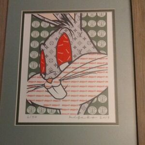 Limited Edition Bugs Bunny Pop Art Print - Red & Green